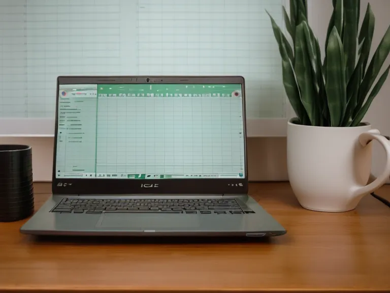 A laptop showing a dog health tracking spreadsheet next to a coffee mug.