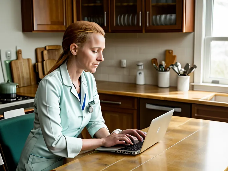 Pet telehealth video call on a laptop with a senior dog and supplements nearby.