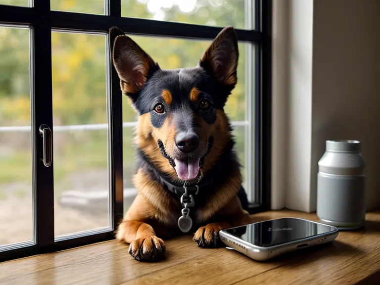 A smartphone showing a Maven Pet telehealth session next to dog walking gear.